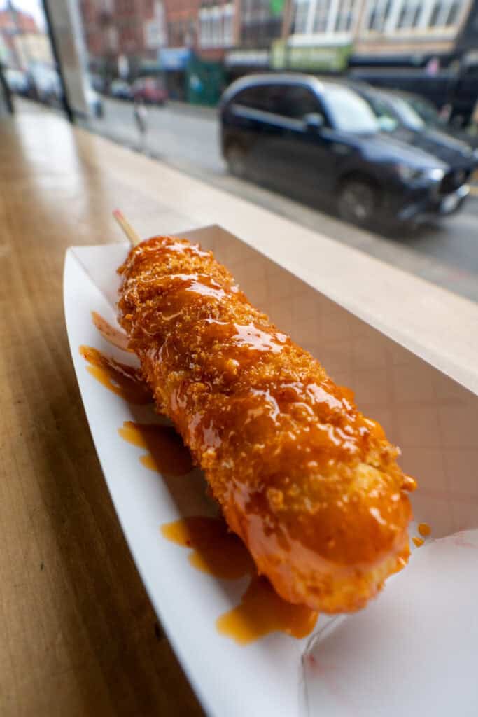 incredible korean corn dog sweetie's in greenpoint bk