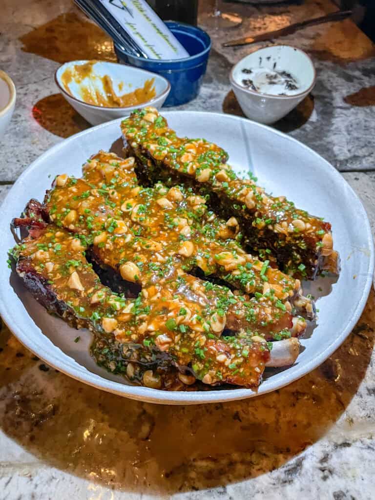 ribs at nura with peanuts