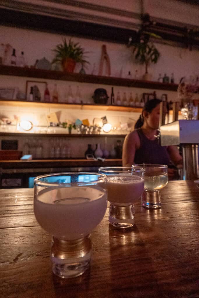 tastling flight at hana makgeolli in greenpoint brooklyn