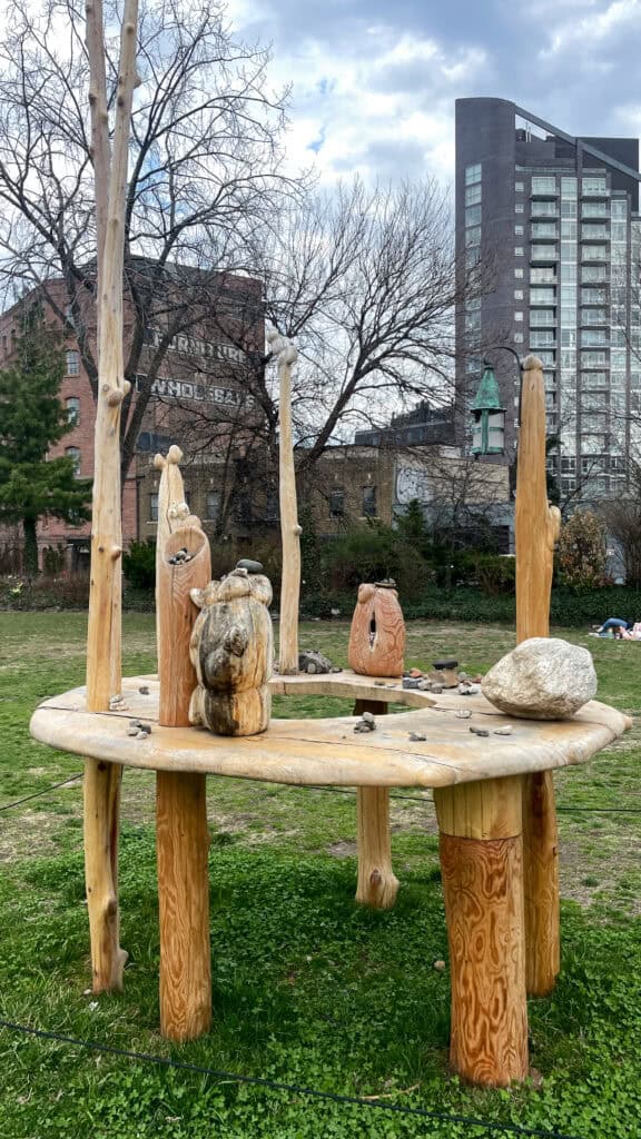 rock sculpture at socrates in astoria queens