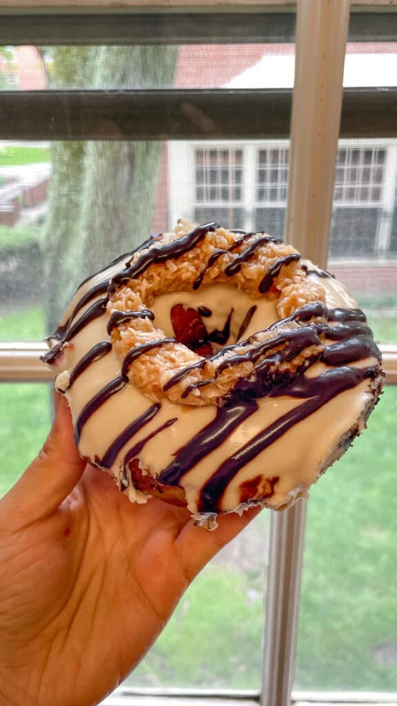 samoa donut from pvdonuts in providence ri